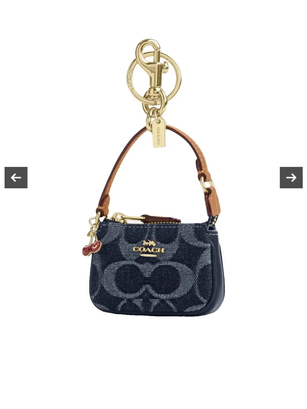 Coach Mini Nolita Bag Charm In Signature Denim